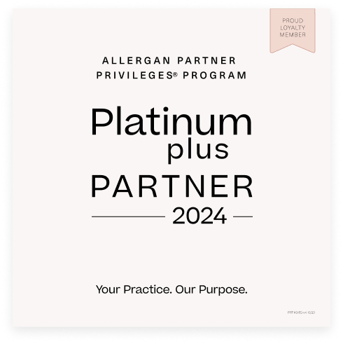Platinum Plus Partner badge for Lentz Plastic Surgery, showcasing brand excellence.